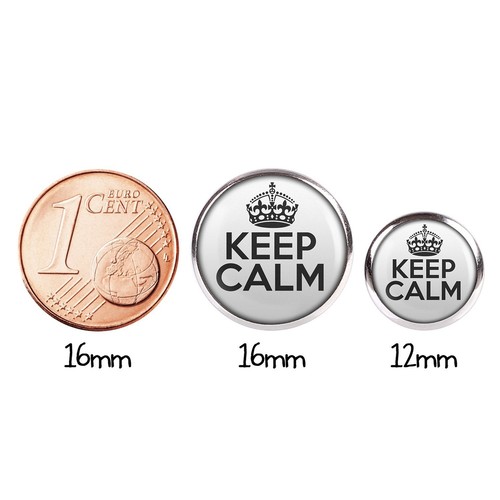 Mylery Stud Earrings Pair With Theme Keep Calm Silver Various Sizes - Picture 5 of 6