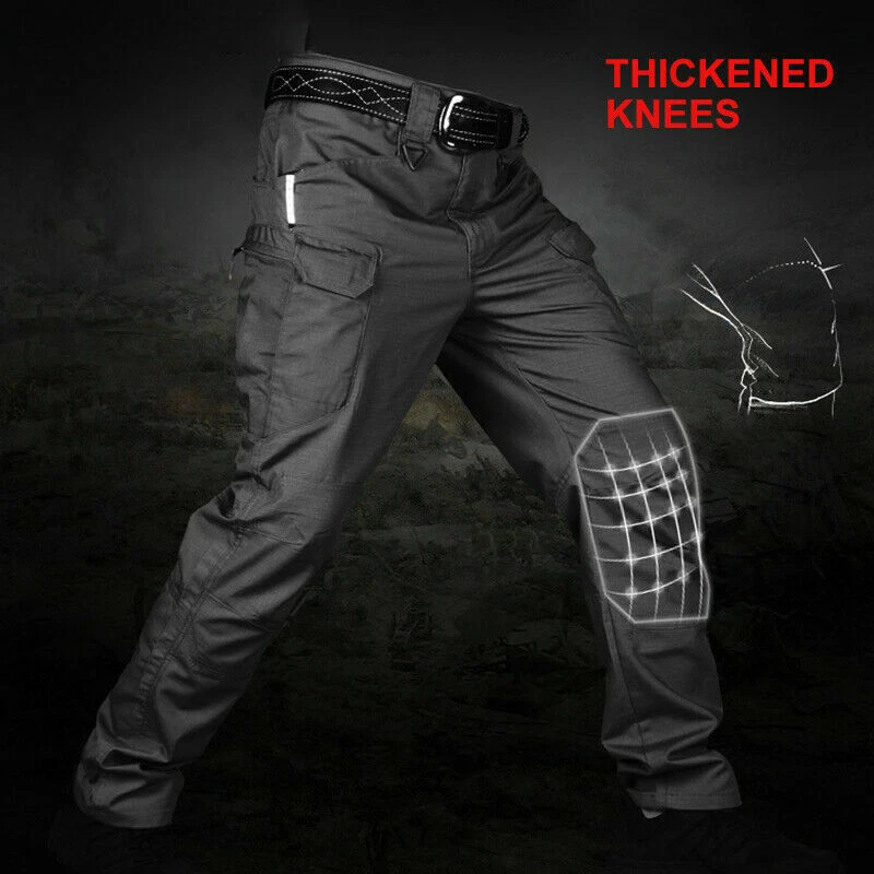 Tactical Cargo Pants Mens Military Hiking Outdoor Quick-Dry Waterproof Trousers