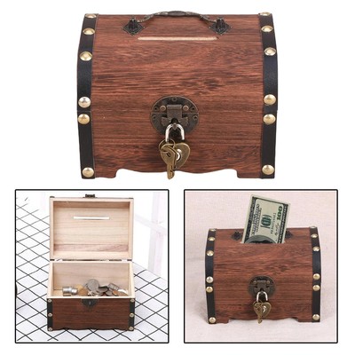 Holz Schatztruhe Retro Schmuck Aufbewahrungsbox Home Collection Sparschwein