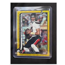 Topps 2025 Chrome CJ Stroud #119 Yellow Wave Refractor /275 Houston Texans