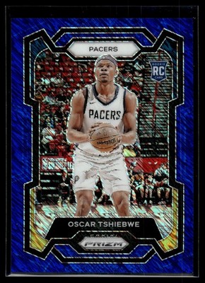 Oscar Tshiebwe 2023-24 Panini Prizm Blue Shimmer Prizm Card /35 #292
