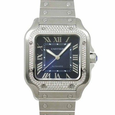 Cartier Santos De Cartier W4SA0006 Automatic Bazel Diamond Boys Watch 90292776