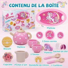 Jouet Fille 26 AnsLicorne Services à Thé en Bois Montessori Accessoire Cuis