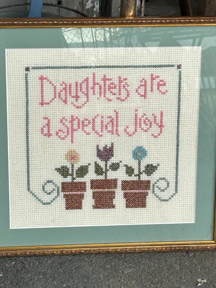 Daughters Cross Stitch Heart In Hand Lizzie Kate Framed Potted Plant - Image 2 of 4