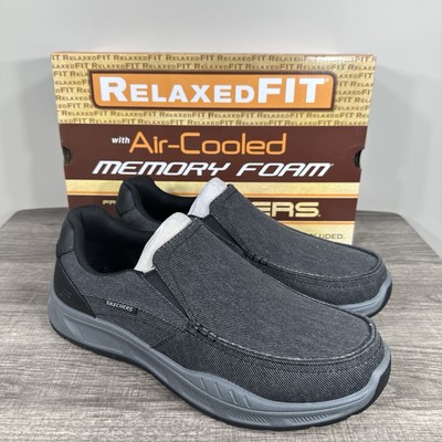 箱 Skechers Shoes Men's Slip On Size 11.5 Relaxed Fit Black Loafer