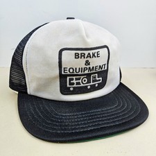 Vintage USA MADE Brake & Equipment Puffy Print Trucker Hat Snapback Cap