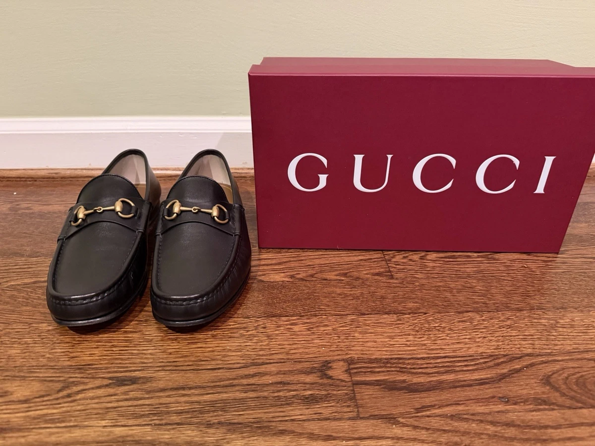Gucci Brixton Loafers Black with Red & Green stripe Size 10.5US 9.5UK Gucci Red Dress Shoes for Men | eBay main image 4