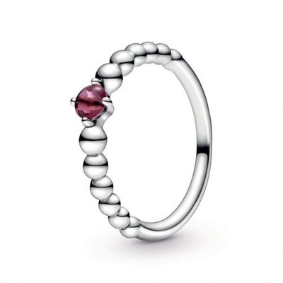 Pandora July Blazing Red Crystal Beaded Ring - 198867C02-56