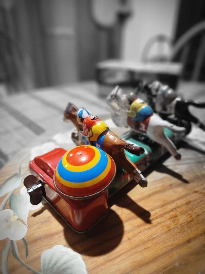 Mechnical Horse Race By SCHILLING Lithograph Toy - Image 3 of 4