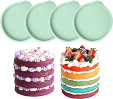 4Pcs Round Shaped Cake Pans,6 inch Silicone P...