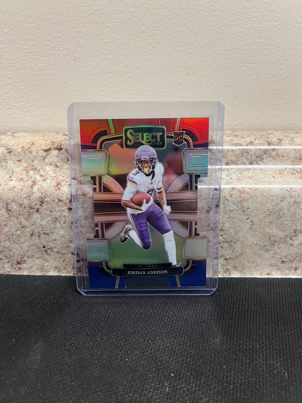 2023 Panini Select - Concourse Jordan Addison #66 Red & Blue Prizm Die-Cut (RC)