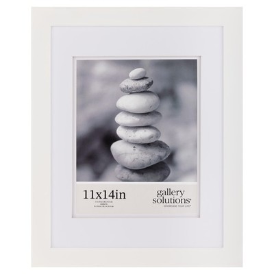 Gallery Solutions - 11''x14'' Wall Mount/Tabletop Picture Frame - Double Mat - ...
