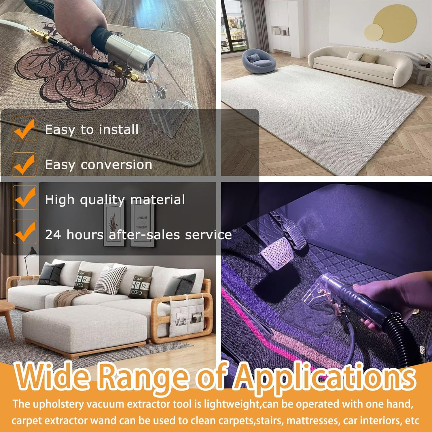 Carpet Extractor Wand with 1/4"Quick Disconnect Coupler Valve for Shop Vac/Mytee