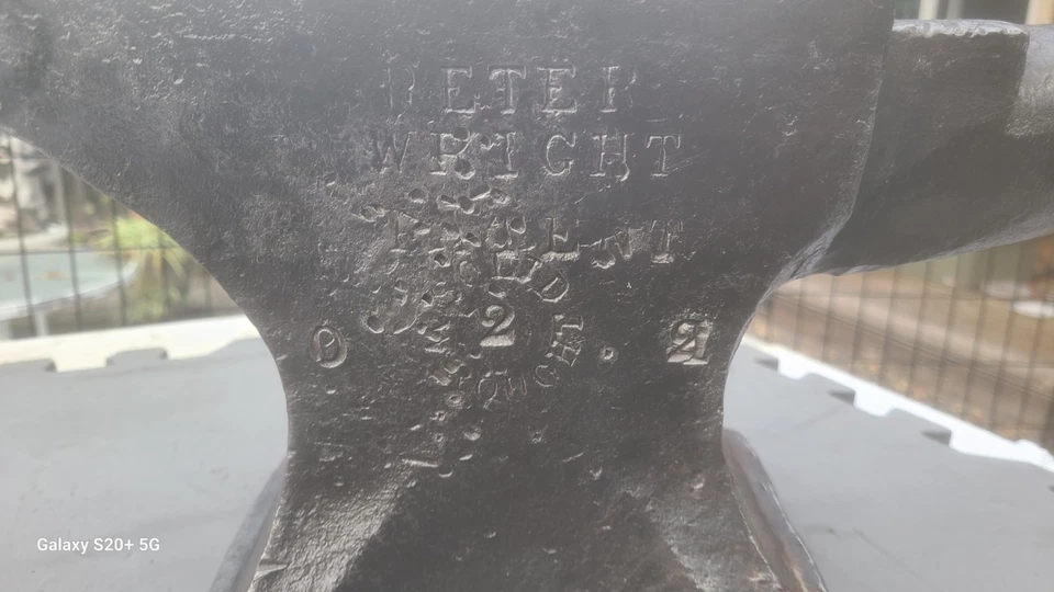 Antique 1800's Peter Wright 56 Pound Anvil Blacksmith Tool Forging Knife Making - Image 2 of 4