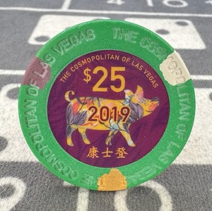 🎰🎲$25 Cosmopolitan 2019 Year Of The Pig Las Vegas Nevada RARE🎲🎰