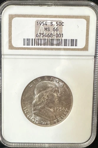 1954 S Franklin Half Dollar NGC MS66