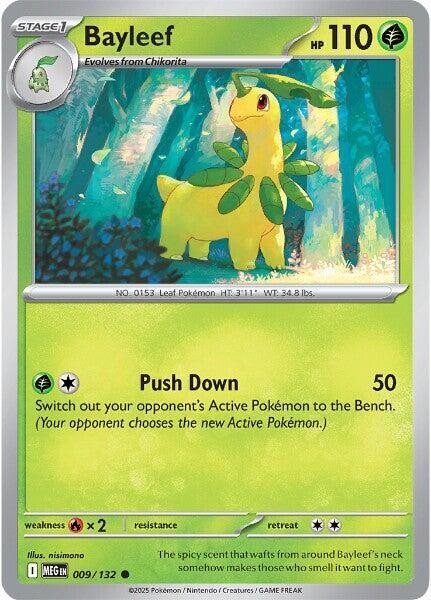 Bayleef #009/132 Me01 Mega Evolution Common Reverse Holo Pokemon TCG NM