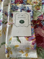 SET 10-APRIL CORNELL NAPKINS!FLORALS/Pink Green/Blue! 16x16-NEW w TAGS! Cottage!
