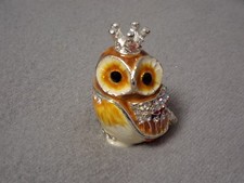 Schmuckschatulle Emaille Strass Schleier Eule Schmuck Dose Fabergé Stil Deko
