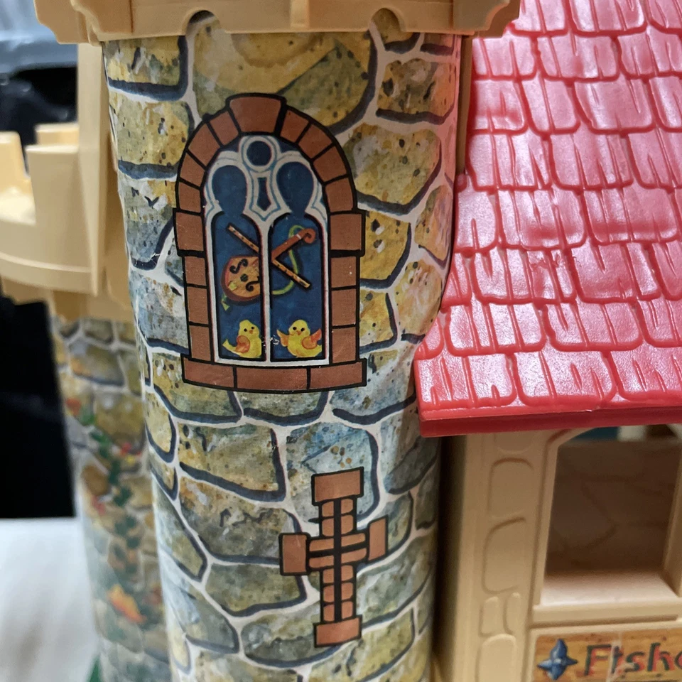 De colección 1974 Fisher Price Little People Castle 993 Jugar Familia Castillo Dragón LEER Foto 4 de 4