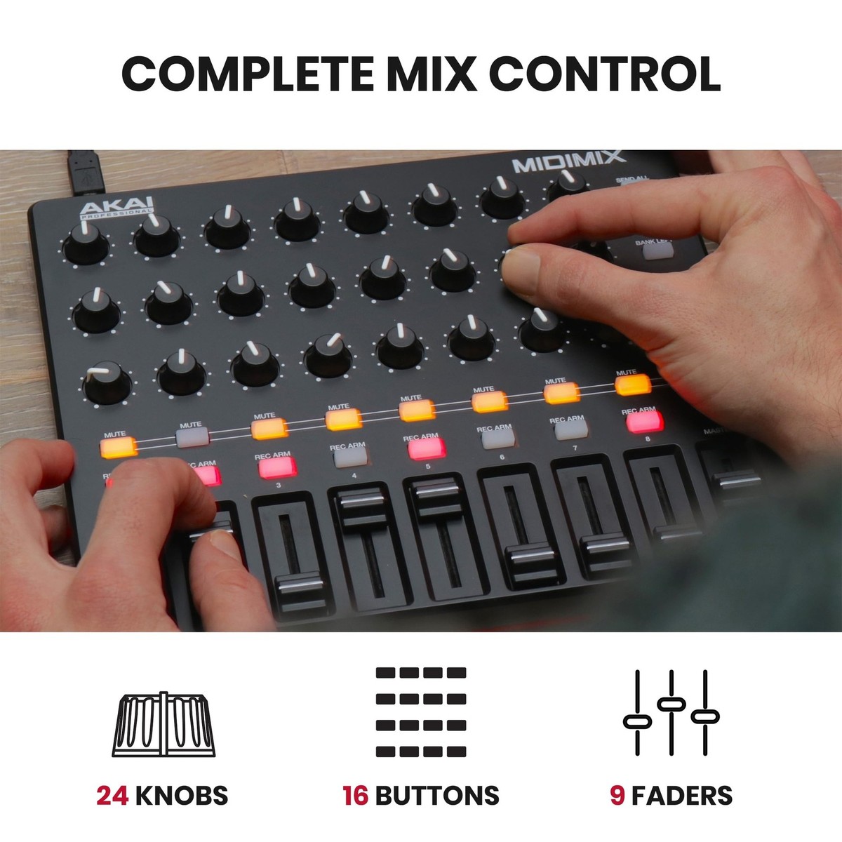Akai Professional MIDImix - USB MIDI Controller Mixer with Compact