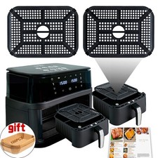 Image of 8-in-1 Air Fryer 12L Double Digital Display Rapid Healthy Cooker Dual Basket UK