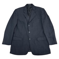 Pierre Balmain Mens Wool Blazer Jacket Black Pinstripe Single Breasted 42R