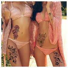 Temporary Tattoos for Adults Girls, Fake Sleeve Henna Tattoo
