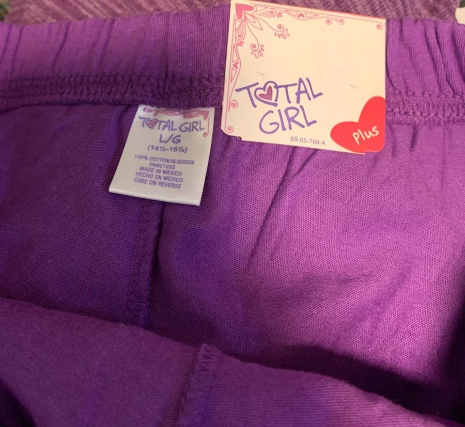 Nuevo Total Girl Niñas Grande Plus 14.5 16.5 Púrpura En Niveles Falda Skort En Capas Foto 3 de 3