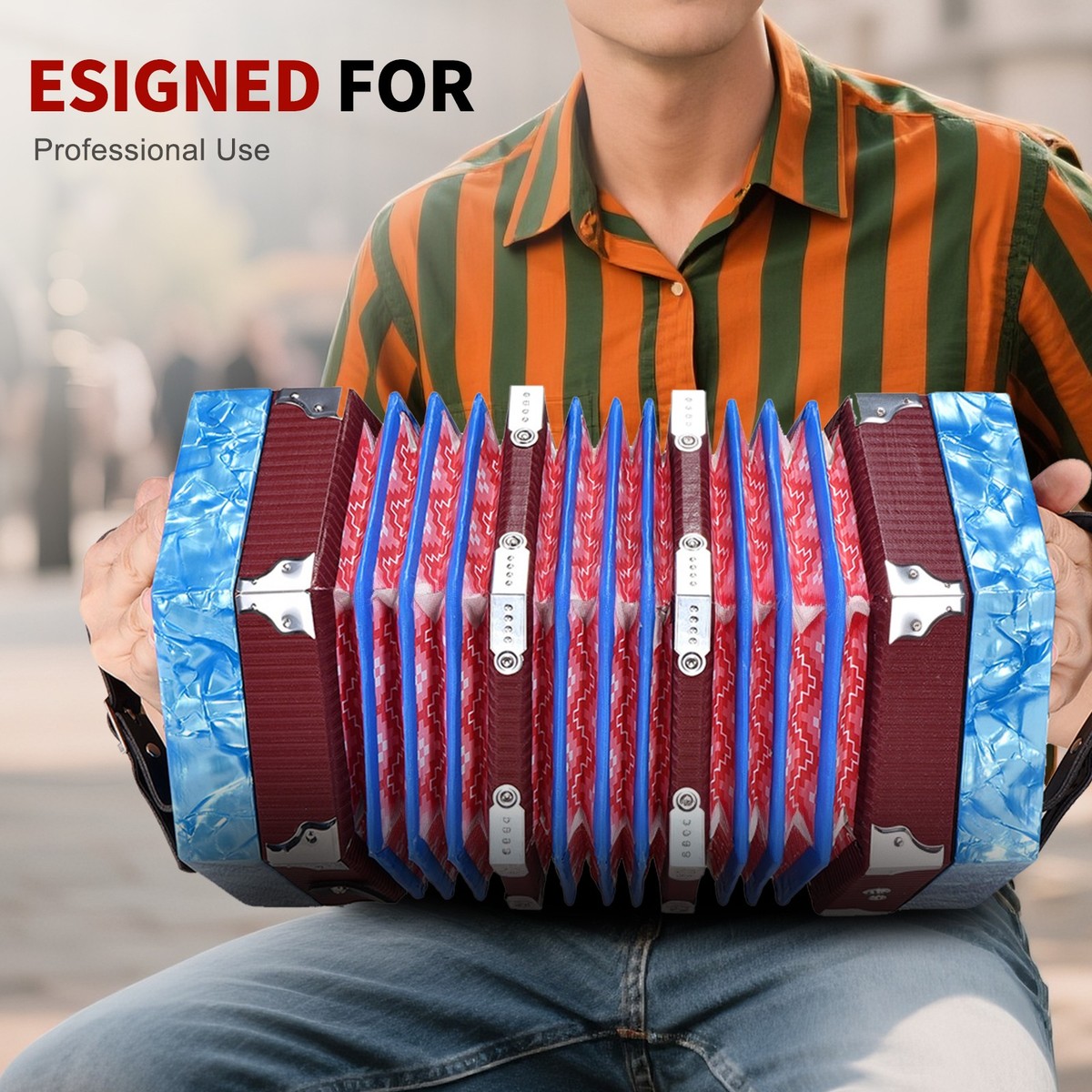 Concertinas, 20 Key Accordion Hexagonal Professional Concertinas