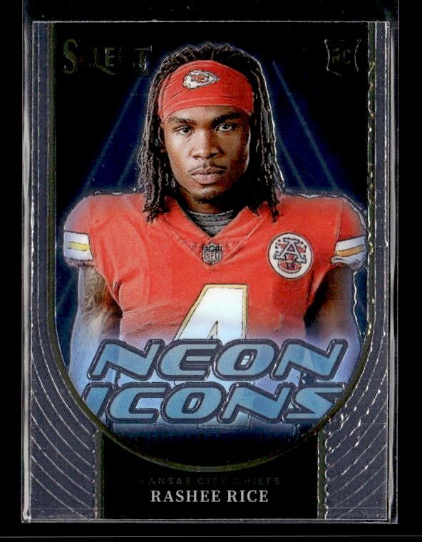 2023 Panini Select #NI-RRI Rashee Rice Rookie Neon Icons Kansas City Chiefs