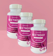 3X Rosabella Organic Beet Root Capsules 1300mg   Circulation  Vitality Support