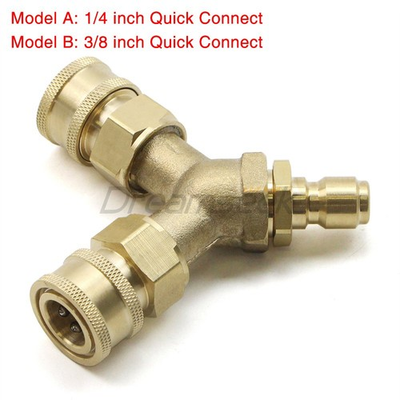 #ad Pressure Washer Tee 3 8quot; 1 4inch Fitting Splitter Coupler Quick Connect Adapter $26.99