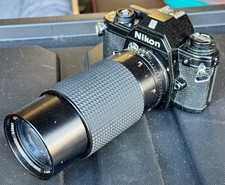 Nikon EM Black SLR Film Camera with Albinar ADG 80-200mm Lens