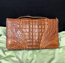 Bealligator Brown Alligator Clutch Purse Handbag for Women, Brown Color