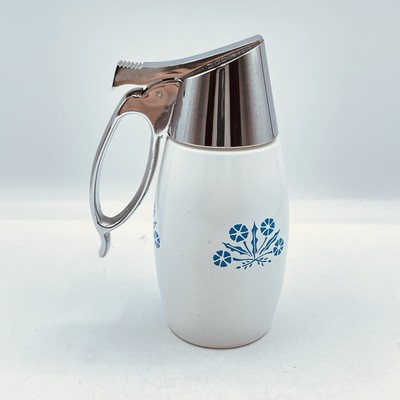 Vintage Gemco Corning Blue Cornflower Creamer/Syrup USA