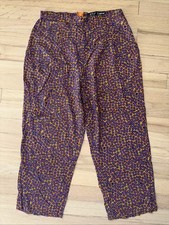 Vintage Y2K 2000s Betsey Johnson Rayon Capri Pants Floral M/L