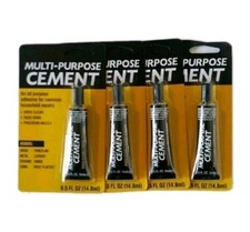  4 Multi-Purpose Cement 0.5oz tube All Purpose Adhesive Glue Household Repairs