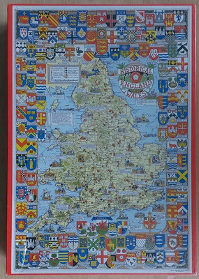 HISTORISCHE KARTE VON ENGLAND UND WALES - 1500-TEILIGES PUZZLE *NEU/VERSIEGELT*