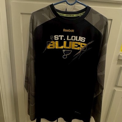 Reebok Center Ice XL  St. Louis Blues Long Sleeve Performance Shirt Hockey Mens