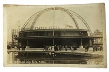 1940 NY World's Fair US Steel Corp Bldg ~ New York City ~ Vintage RPPC Postcard