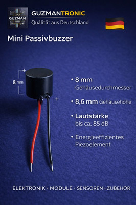 Aktiver Summer 85 dB   3V / 5V / 12V   12 x 9,5 mm