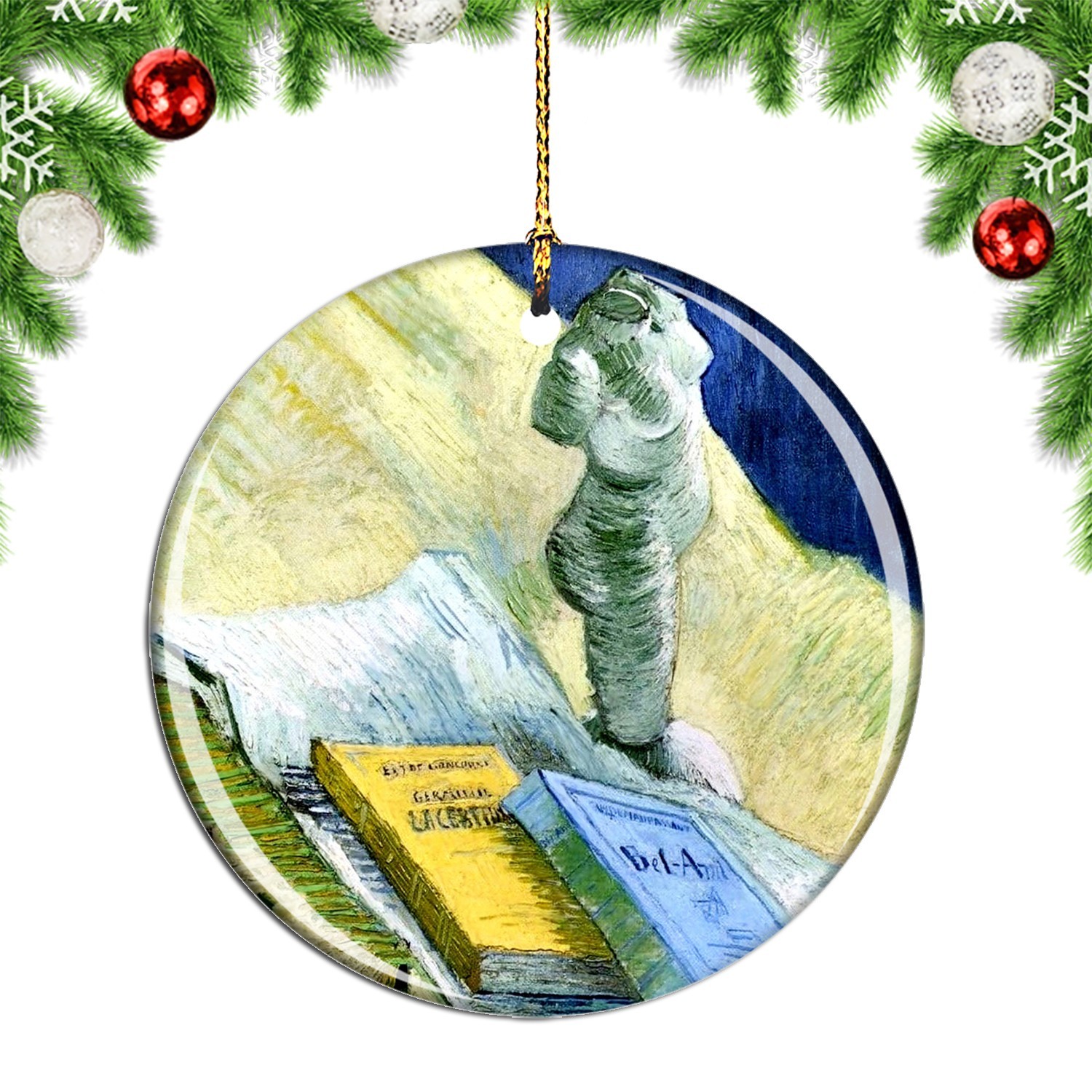 Van Gogh Still Life With Statuette And Christmas ornament city travel souvenir