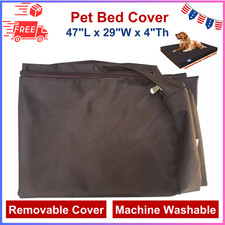 XL 1680 Ballistic Heavy Duty Dog Pet Bed External Zipper Duvet Cover, Seal Brown