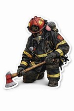 Firefighter Sticker Fire Department Decal Car Bumper Fd First Responder Flag