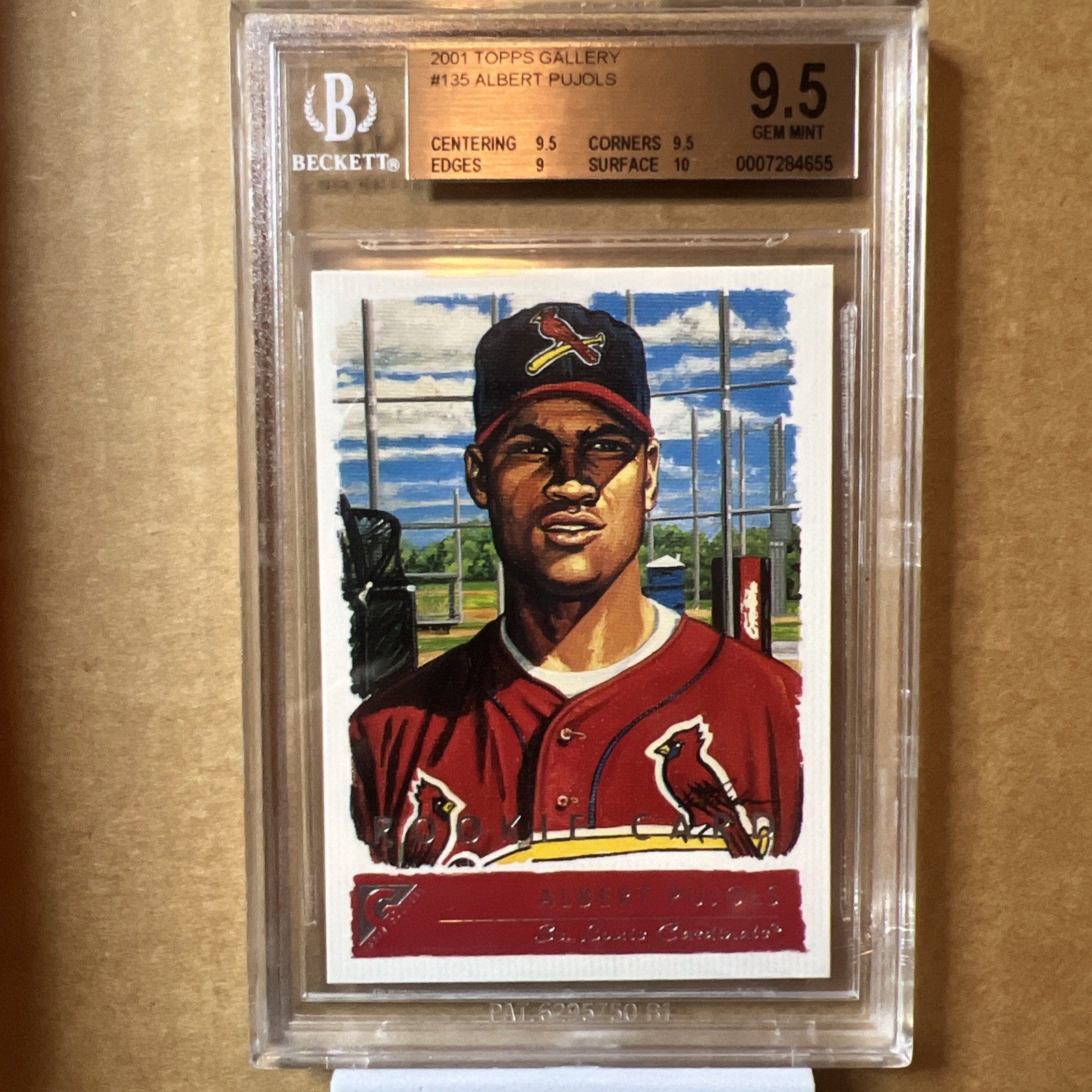 2001 Topps Gallery #135 Albert Pujols RC Rookie Gem Mint BGS 9.5 - 4655