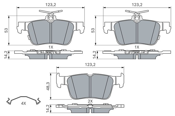 Bosch Bremsbelagsatz, Scheibenbremse 0 986 460 237 FüR Ford USA-image