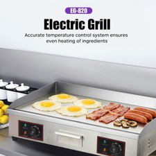 4400W Commercial 73cm Wide Electric Griddle Hot Plate Burger Grill BBQ Flat UK