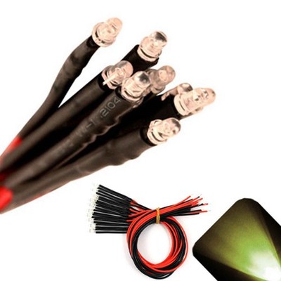 20 x Pre wired 9v 3mm Warm Soft White LEDs Prewired 9 volt DC LED Light 8v 7v