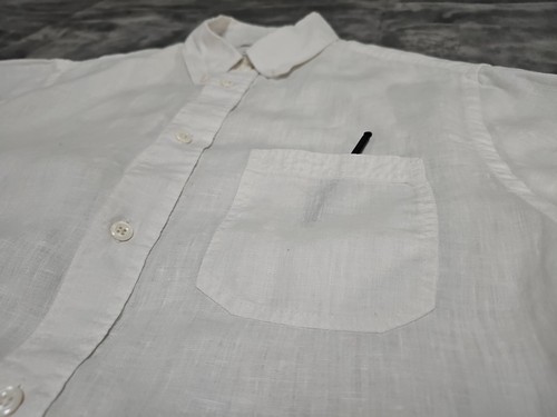 Billy Reid Standard Linen White Button-up Lightweight Short Sleeve Shirt Small - Picture 12 of 16